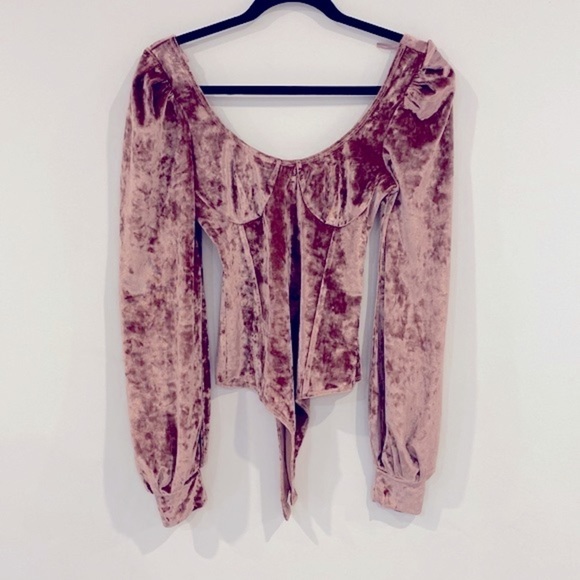 Wayf velvet bodysuit long sleeves Size XS - Picture 2 of 9